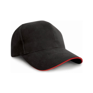 Czapka bawełniana 6-panelowa - Black & Red