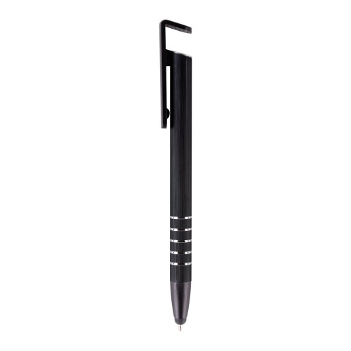 Długopis, touch pen, stojak na telefon czarny V1816-03 