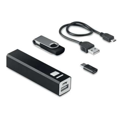 Zestaw USB 8GB i power bank czarny MO9150-03 