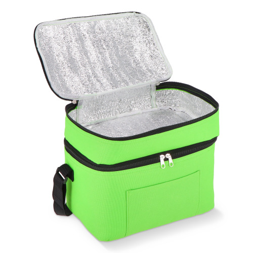 R-PET 600D Dwukomorowa torba chłodząca 30 x 20 x 24 cm 12L Jasnozielony LT95393-N0032 (4)