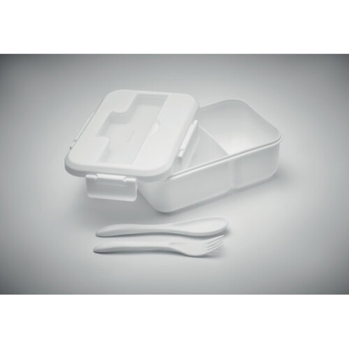 Lunch box ze sztućcami z PP biały MO6646-06 (3)