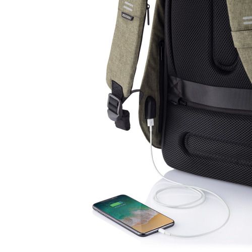 Bobby Hero Small plecak na laptopa do 13,3" i tablet 12,9", chroniący przed kieszonkowcami, wykonany z RPET zielony V0996-06 (8)