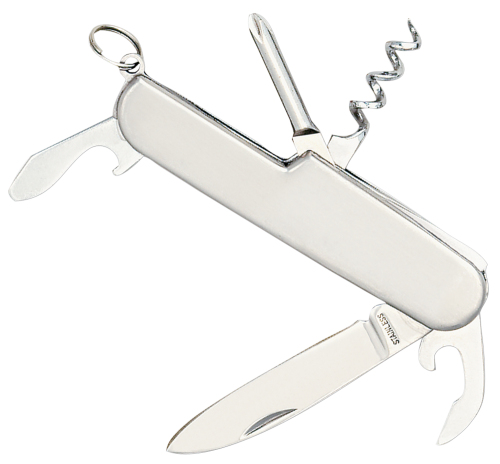 Nóż wielofunkcyjny, scyzoryk srebrny V7718-32 