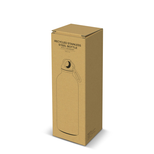 Butelka jednościenna ze stali nierdzewnej pochodzącej z recyklingu, 500 ml Biały LT98693-N0001 (3)