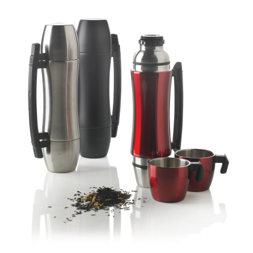 Termos 700 ml z uchwytem, 2 kubki Srebrny V4694-32 (6)