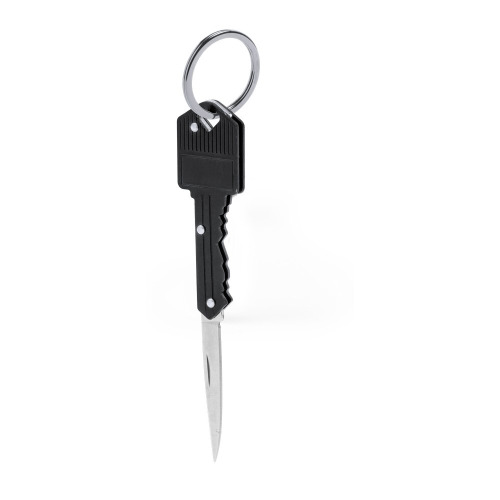 Brelok do kluczy, nóż składany, scyzoryk czarny V2099-03 (2)