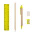Zestaw szkolny, ołówek, długopis, gumka, temperówka, linijka żółty V7869-08 (4) thumbnail