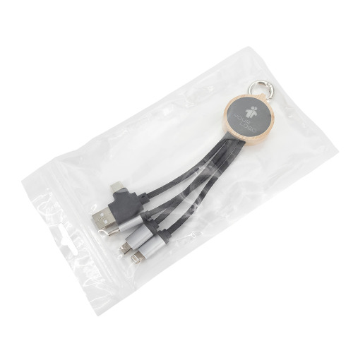 Kabel 4w1 z podświetlanym logo, LH-ZMU05 Beżowy EG059213 (5)
