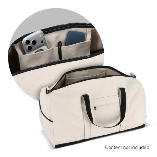 Torba podróżna/sportowa InSideOut Reuuz Canvas 28 x 56 x 28 cm Beżowy / czarny LT57113-N5502 (6)