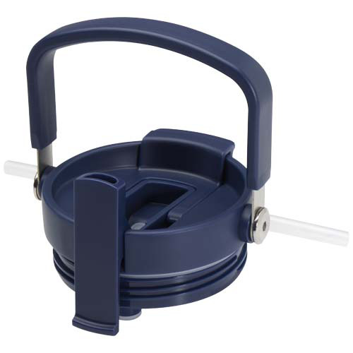 Kubek Bronx o pojemności 900 ml, z izolacją próżniową, wykonany ze recyklingowanej stali nierdzewnej z certyfikatem RCS i z miedzi, z wielofukncyjną zakrętką Granatowy 10086455 (6)