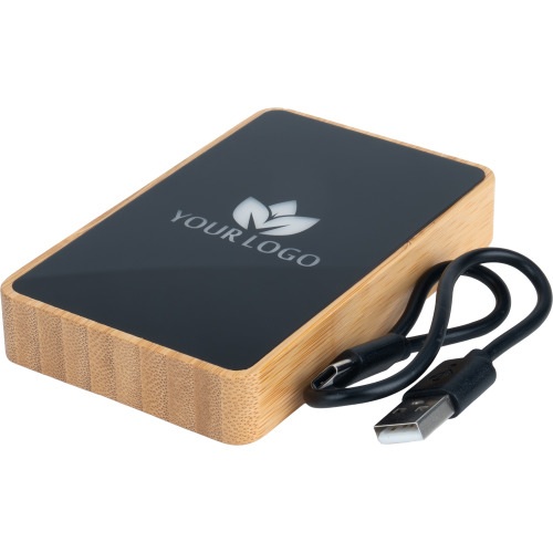 Power Bank 5000 mAh z podświetlanym logo Beżowy EG061713 (2)