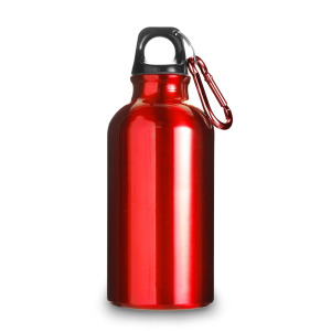 Bidon, butelka sportowa 400 ml z karabińczykiem czerwony