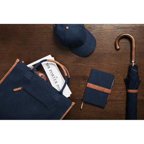 Torba na dokumenty VINGA Bosler, płótno z recyklingu Niebieski VG489-04 (5)