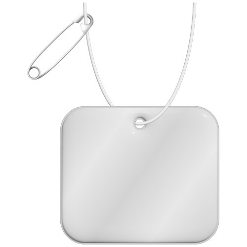 RFX™ reflective prostokątna odblaskowa zawieszka z PVC rozmiar XL Biały 1PR12201 
