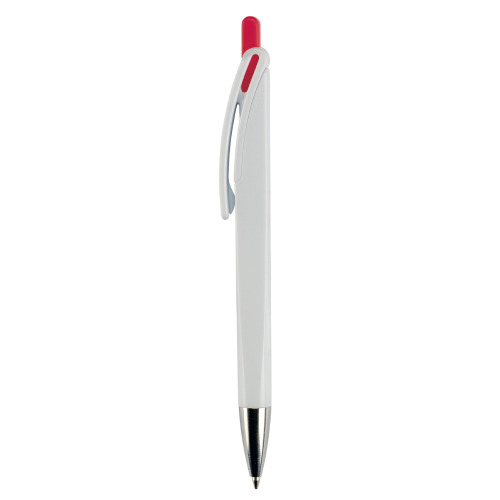 Długopis RIva w mocnym kolorze Biały / czerwony LT80835-N0121 (1)