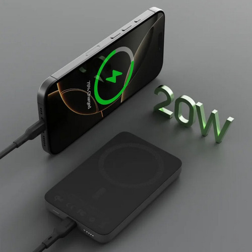 Magnetyczny, bezprzewodowy power bank 10000 mAh Aukey Czarny VAM12-03 (5)