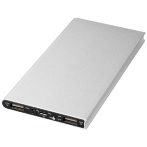 Aluminiowy powerbank Plate 8000 mAh Srebrny