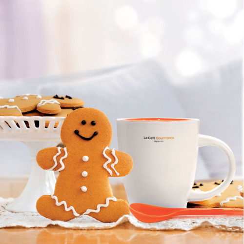 Dwukolorowy kubek z łyżeczką Pomarańczowy MO7344-10 (1)