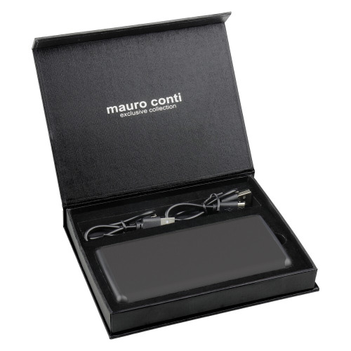 Bezprzewodowy power bank 10000 mAh Mauro Conti z przyssawkami, ładowarka bezprzewodowa 10W | Stef Czarny V4833-03 (5)