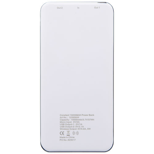 Bezprzewodowy powerbank 10000 mAh Constant z wyświetlaczem LED Biały 12395600 (4)