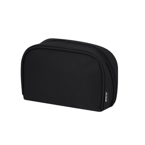 Zestaw podróżny, zawieszka do bagażu, pas do walizki, kłódka podróżna, pokrowiec RPET Czarny VA778-03 (2)