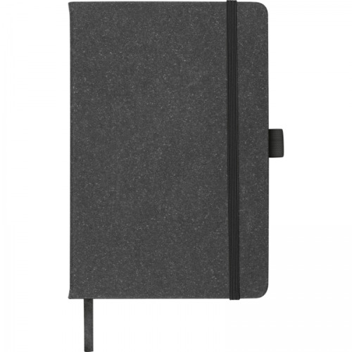 Notatnik A5 w linie ze skóry z recyklingu TRACY Czarny 2274603 (4)