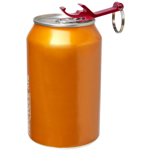 Tao otwieracz do butelek i puszek z łańcuchem do kluczy wykonany z aluminium pochodzącego z recyklingu z certyfikatem RCS  Czerwony 10457121 (4)