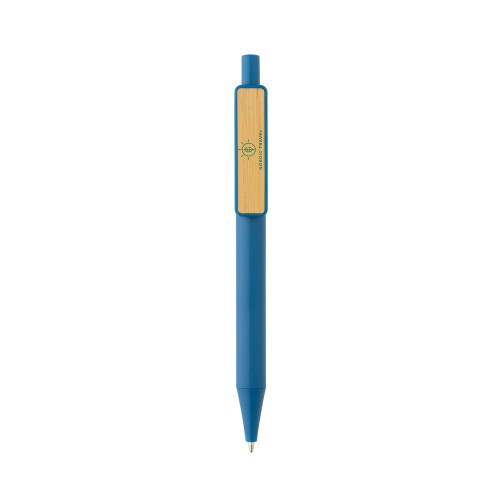 Długopis z bambusowym klipem, RABS niebieski P611.085 (3)