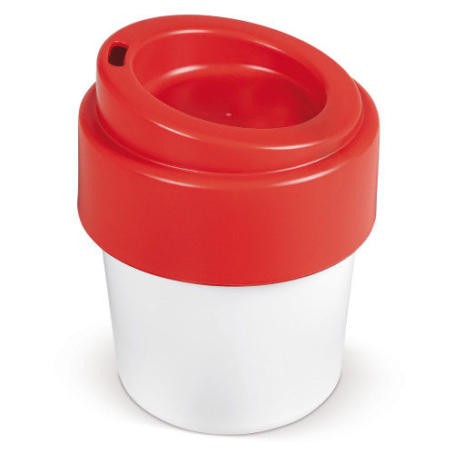 Kubek termiczny z pokrywką 240 ml Biały / czerwony LT98707-N0121 