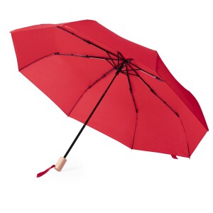 Ekologiczny wiatroodporny parasol manualny, składany czerwony