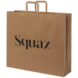 Torba z papieru Kraft z płaskimi uchwytami – 49,5 x 14 x 44 cm Kraftowy brąz