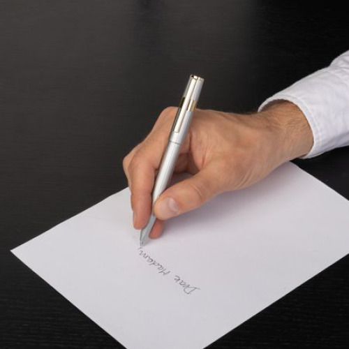 Długopis Gear Pinstripe Black / Rosegold Srebrny HSV2854B (5)