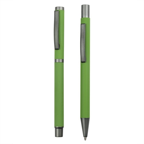 Zestaw piśmienny, długopis i pióro kulkowe zielony V1957-06 (1)