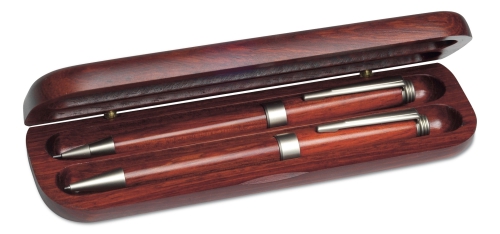 Zestaw piśmienny, długopis i ołówek drewno V1115-17 