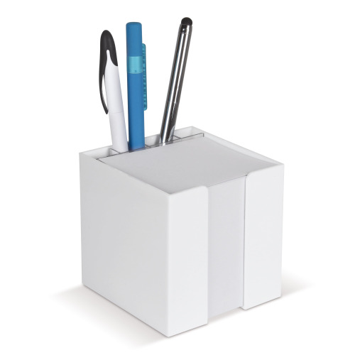 Blok 10x10x10cm w pudełku kostkowym z przegródkami na artykuły biurowe Biały LT91767-N0001 (3)