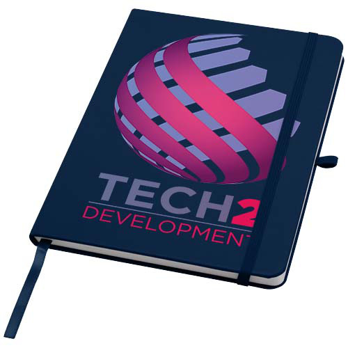 Teak notatnik A5 z twardą okładką z materiałów z recyklingu i stronami w linie Granatowy 10601355 (1)