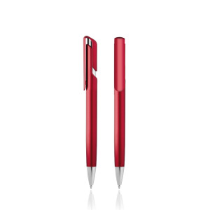 Plastikowy długopis w metalicznym kolorze / Elli Dark Red
