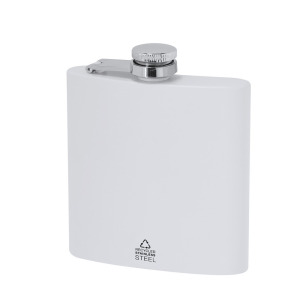 Piersiówka 175 ml ze stali nierdzewnej z recyklingu Biały