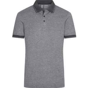 Męska Koszulka Polo Klasyczna Melange - Blue Melange & Navy