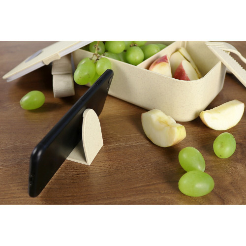 Bambusowe pudełko śniadaniowe 850 ml B'RIGHT, sztućce Neutralny V8831-00 (12)