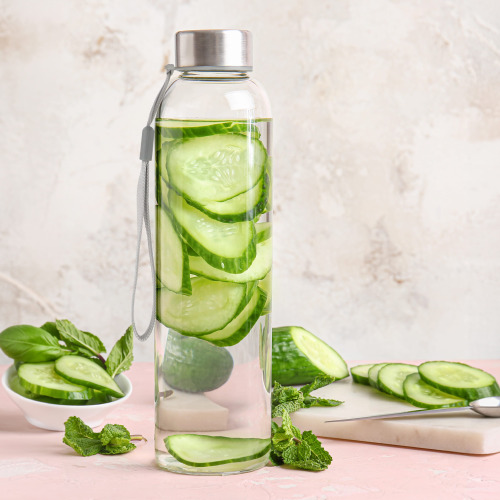 Szklana butelka na wodę 500ml Transparentny LT98812-N0004 (4)