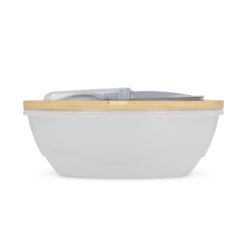 Pojemnik na lunch z sztućcami R-PP i bambus - 1L Szary LT90454-N0061 (2)