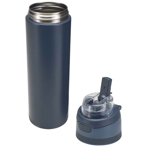 Bidon na wodę Theron 800 ml z jednowarstwowej stali nierdzewnej pochodzącej z recyklingu, certyfikowanej zgodnie z RCS, z pok Granatowy 10095155 (4)