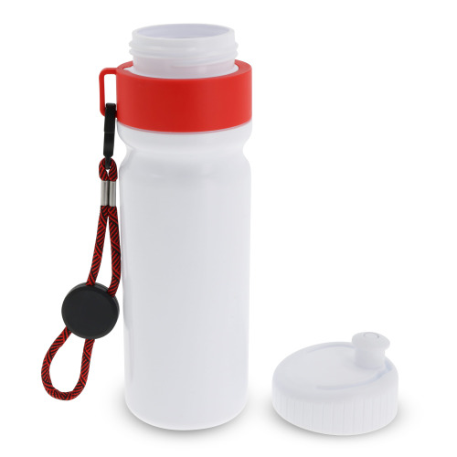 Bidon Sportowy Z Obwódka I Kolorowym Sznurkiem 750ml Biały / czerwony LT98736-N0121 (3)