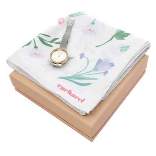 Zestaw upominkowy Cacharel apaszka i zegarek - CFM438G + CMN492C Biały CPMN438G 