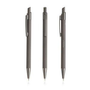 Długopis Soft Touch z recyklingowanego aluminium / Peralu Ciemnoszary