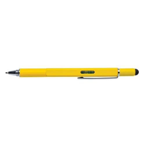 Długopis wielofunkcyjny, poziomica, śrubokręt, touch pen żółty V1996-08 (5)