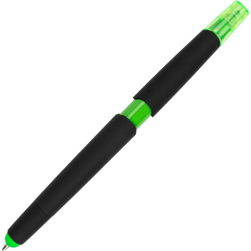 Długopis plastikowy z zakreślaczem touch pen EMMETT Jasnozielony 1096529 (4)