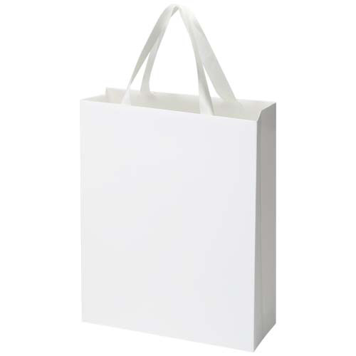 Torba papierowa Smartfold 210 g/m² z uchwytami ze wstążki i błyszczącym laminowaniem – 31 x 12 x 39 cm Biały 1ZM01401 (2)