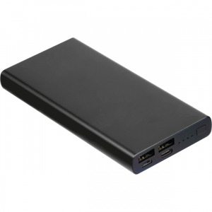 Power bank 10000 mAh z aluminium z recyklingu GIORGIA Czarny